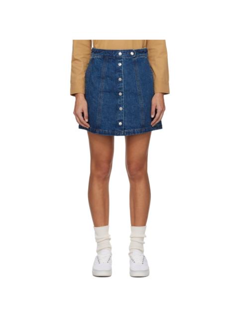 A.P.C. Indigo Poppy Miniskirt