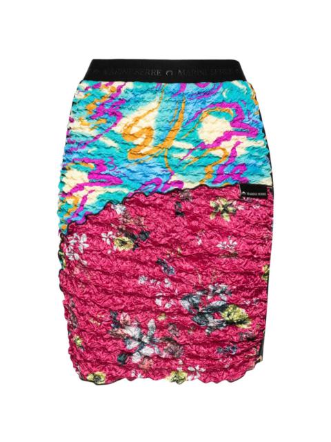 Marine Serre crinkled patchwork skirt