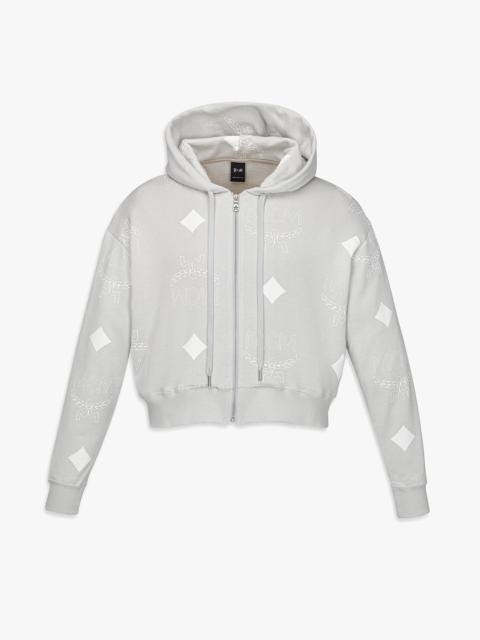 MCM PHENOMENON+MCM Monogram Print Cropped Zip Hoodie