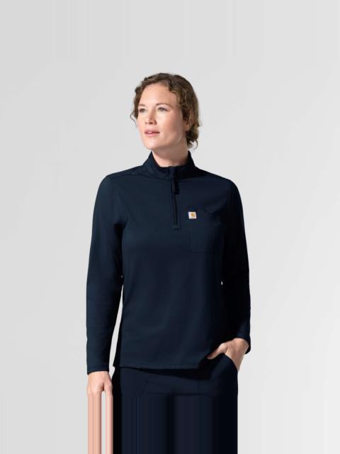 Carhartt Women's Force Cross-Flex Knit Long Sleeve Quarter Zip Scrub Top
