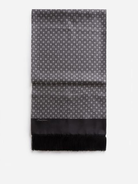 Dolce & Gabbana Silk jacquard scarf with fringing