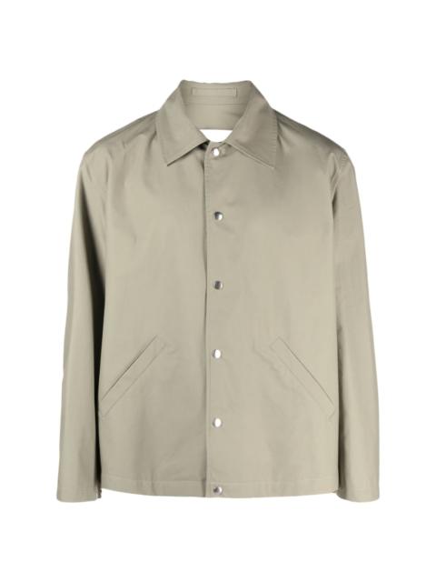 Jil Sander logo-print cotton shirt jacket