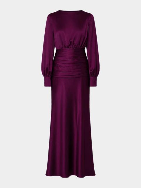 NICHOLAS Samina Open-Back Satin Gown
