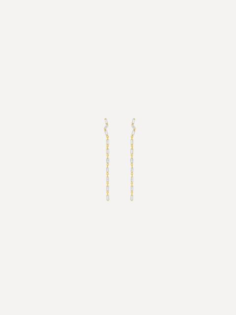 SUZANNE KALAN 14ct Gold White Topaz Drop Earrings
