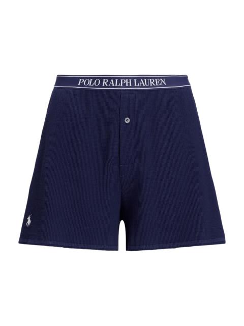 Polo Ralph Lauren Women's Club Waffle Stretch-Cotton Boxer Shorts - Navy