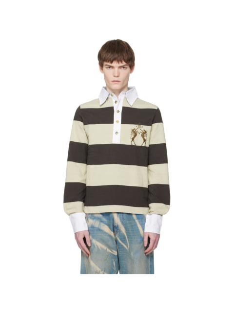Vivienne Westwood Brown & Beige Archive Rugby Polo