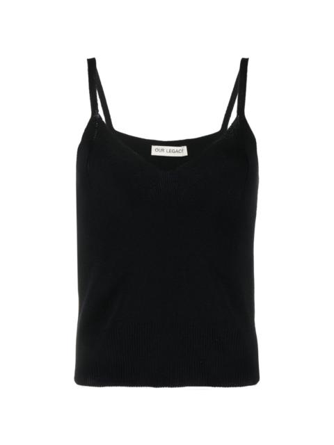 ribbed-knit singlet top