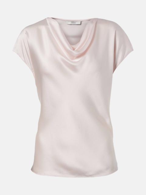 Vince Draped silk satin blouse