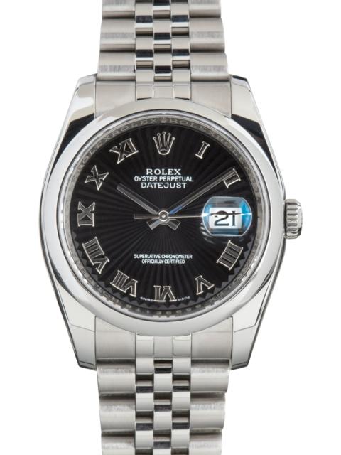 ROLEX Pre-Owned Rolex Datejust 36 Ref 116200 Black Sunbeam Dial