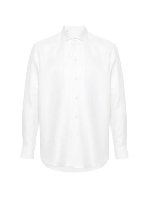 Brioni spread-collar twill-weave shirt