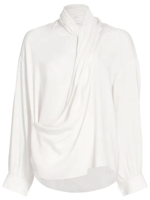 The Row Darnelle draped silk blouse