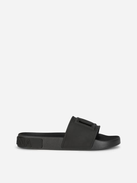 Dolce & Gabbana Rubber beachwear sliders with DG logo