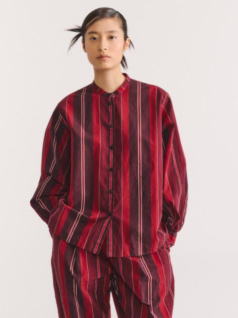 CASEY/CASEY BIGGY GRANDAD SHIRT - PAPER COT STRIPE - REDS STRIPES