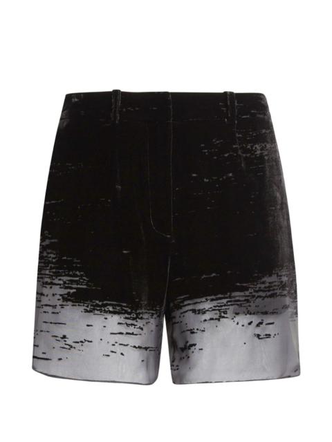 GRACE LING Glitch sheer-effect shorts