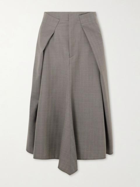 Victoria Beckham Pleated wool midi skirt Gray