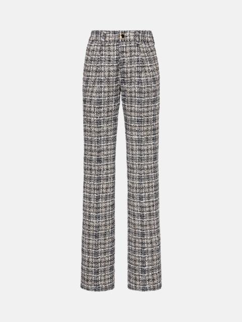 CHECKED LUREX TWEED TROUSERS