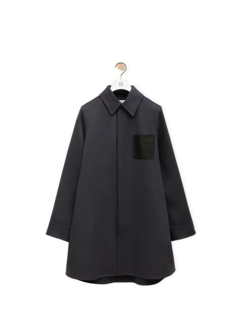 Trapeze coat in wool and cashmere