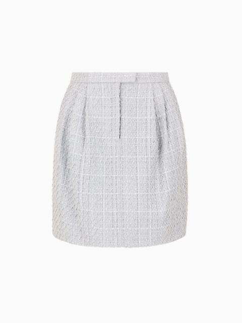 EMPORIO ARMANI Lurex tweed skirt with darts
