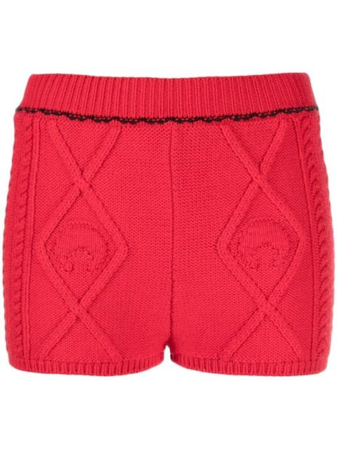 Marine Serre cable knit mini shorts