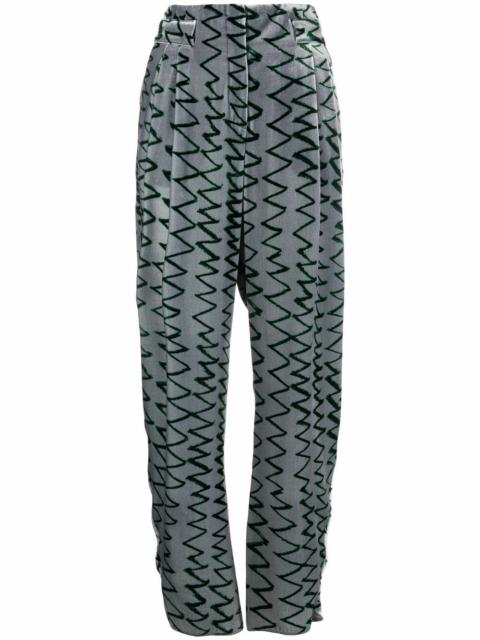 EMPORIO ARMANI zigzag-embroidered trousers