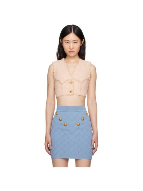 Balmain Pink Cropped Tank Top