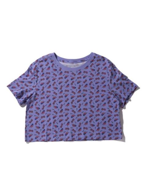 Nike (WMNS) Nike Sportwear Full Print Round Neck Short Sleeve Purple CU9698-569