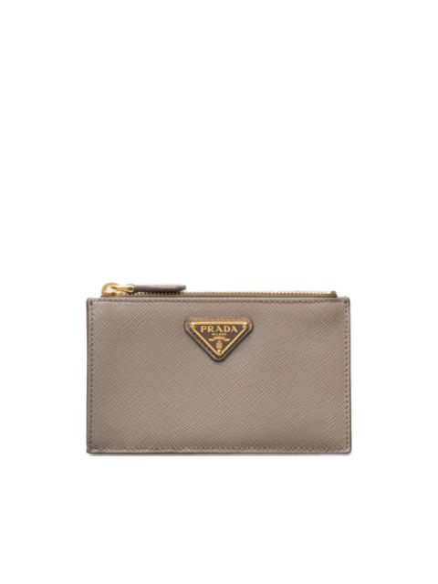 Prada triangle-logo zip card holder