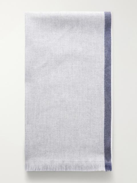 Brunello Cucinelli Fringed Wool and Cashmere-Blend Scarf