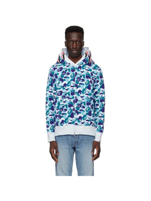 A BATHING APE® Blue ABC Camo Double Shark Hoodie