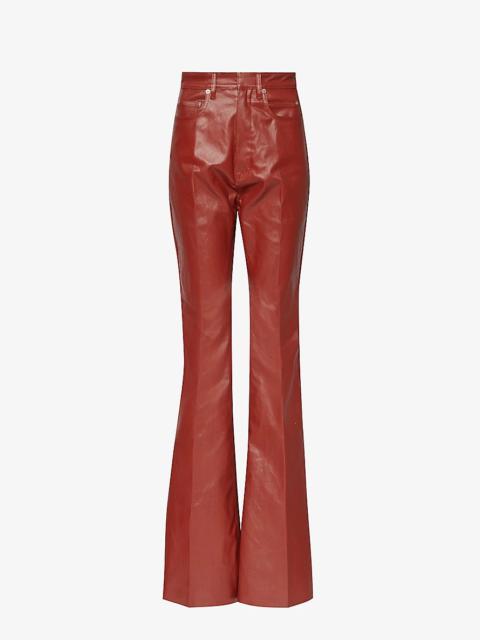 Rick Owens Coated high-rise slim-fit cotton-blend jeans