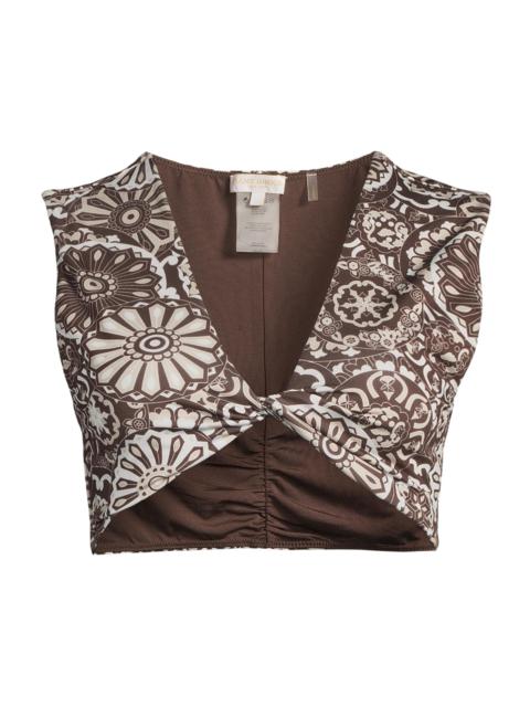 RAMY BROOK Women's Oliwia Twisted Bikini Top - Beach Brown Combo
