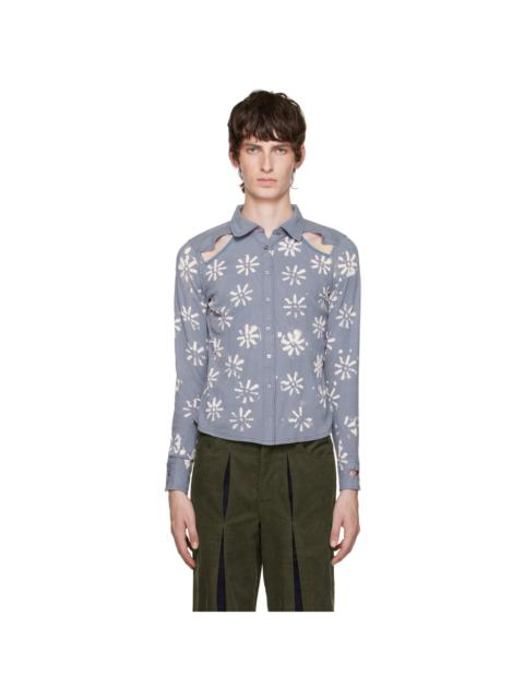 Solitude Studios SSENSE Exclusive Blue 'Field Of Flowers' Shirt