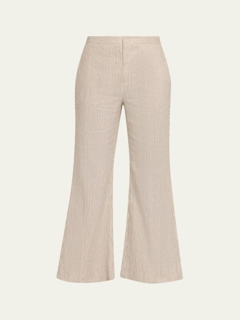 Vince Ticking Stripe Cropped Flare Trousers
