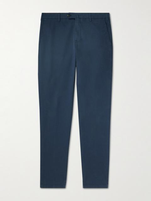 Loro Piana Pantaflat Slim-Fit Pleated Stretch-Cotton Trousers