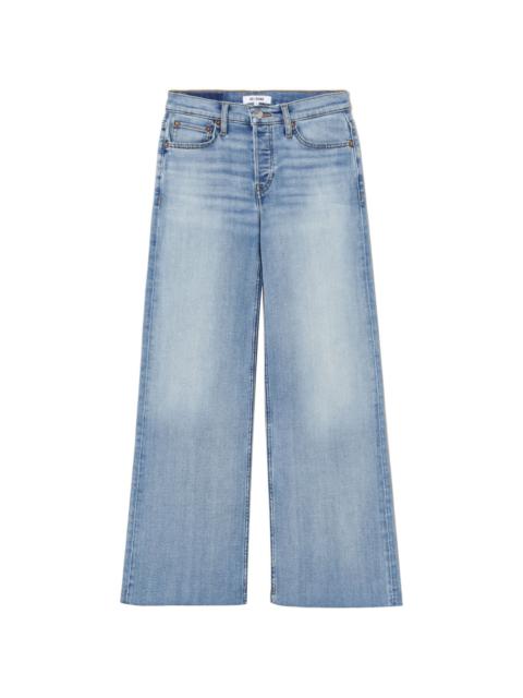 mid-rise wide cropped jeans