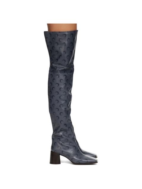 Marine Serre Regenerated All Over Moon Jersey Ankle Boots