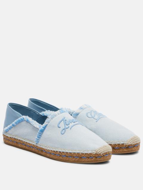 JIMMY CHOO Avi embroidered canvas espadrilles