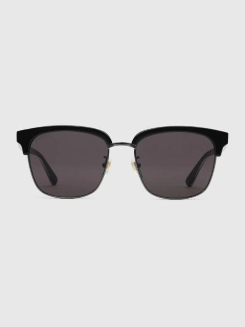Rectangular-frame metal sunglasses