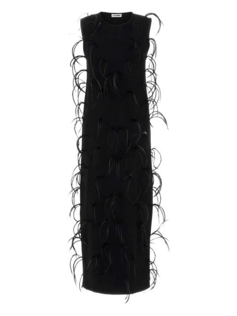 Jil Sander feather-embellishment maxi dress