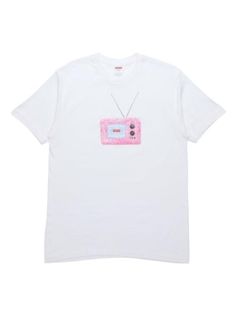 Supreme Supreme SS18 TV Tee White Printing Short Sleeve Unisex 'White Pink' SUP-SS18-0084