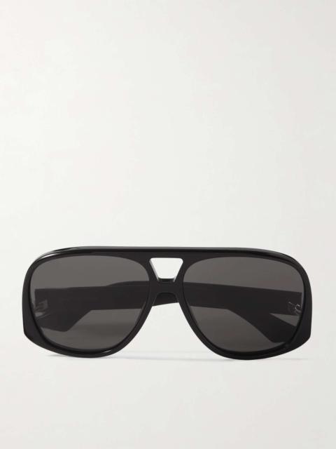 SAINT LAURENT Oversized aviator-style acetate sunglasses