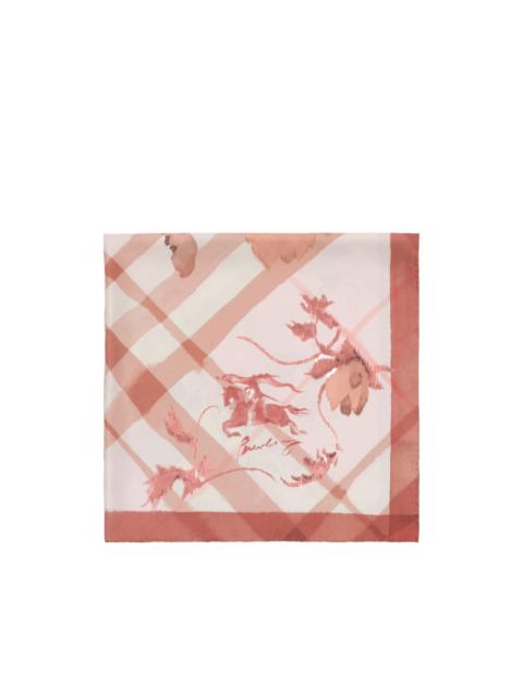 Burberry watercolour check silk scarf
