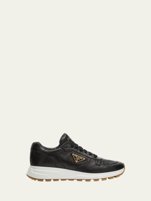 Prada Men's Prax Napa Leather Low-Top Sneakers