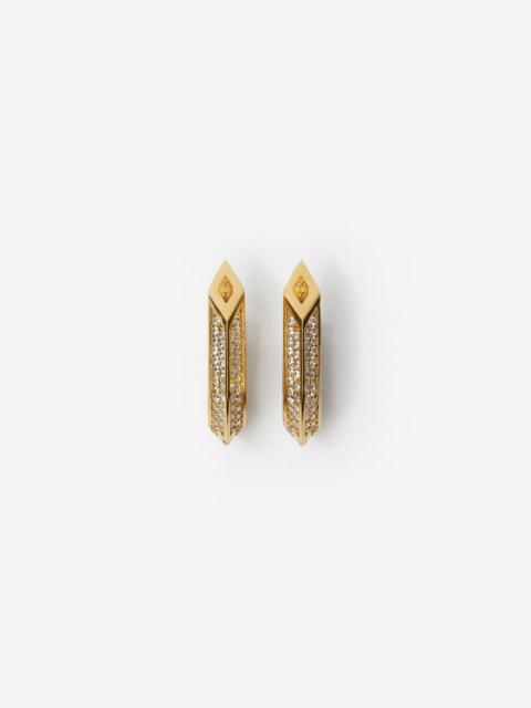 Burberry Gold-plated Pavé Hollow Spike Earrings