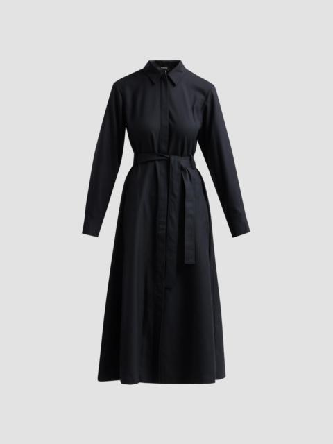 Theory Women's Fit-And-Flare Midi Shirtdress - Black