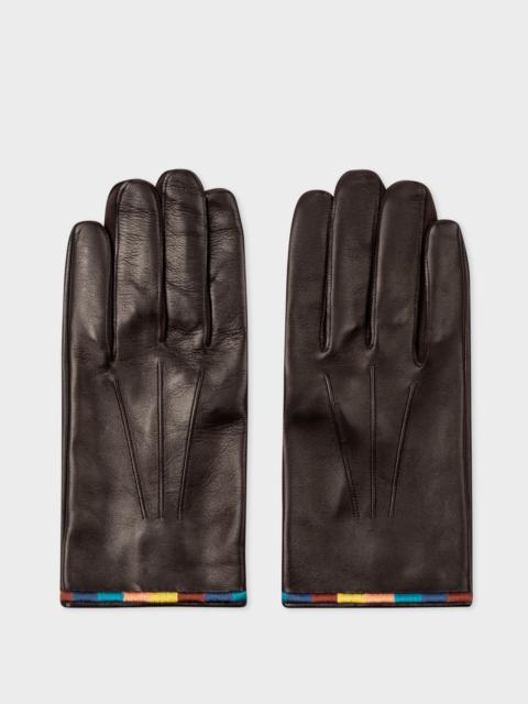 Paul Smith 'Artist Stripe' Leather Gloves