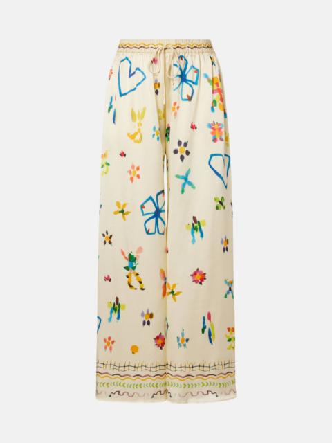 ALÉMAIS Sidi floral silk palazzo pants