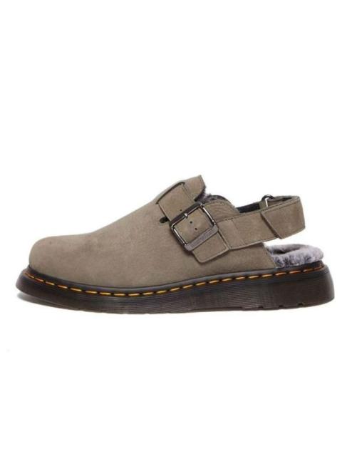 Dr. Martens (WMNS) Dr. Martens Jorge II Faux Fur Lined Nubuck Slingback Mules 'Nickel Grey' 31386059