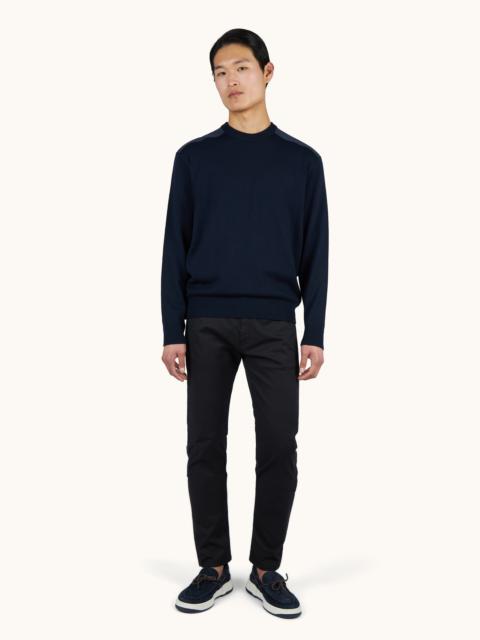 Paul & Shark SOFT COOL TOUCH WOOL CREWNECK SWEATER WITH TYPHOON® DETAILS