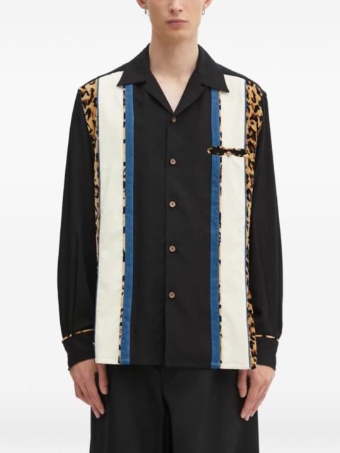 WACKO MARIA animal-print panel shirt